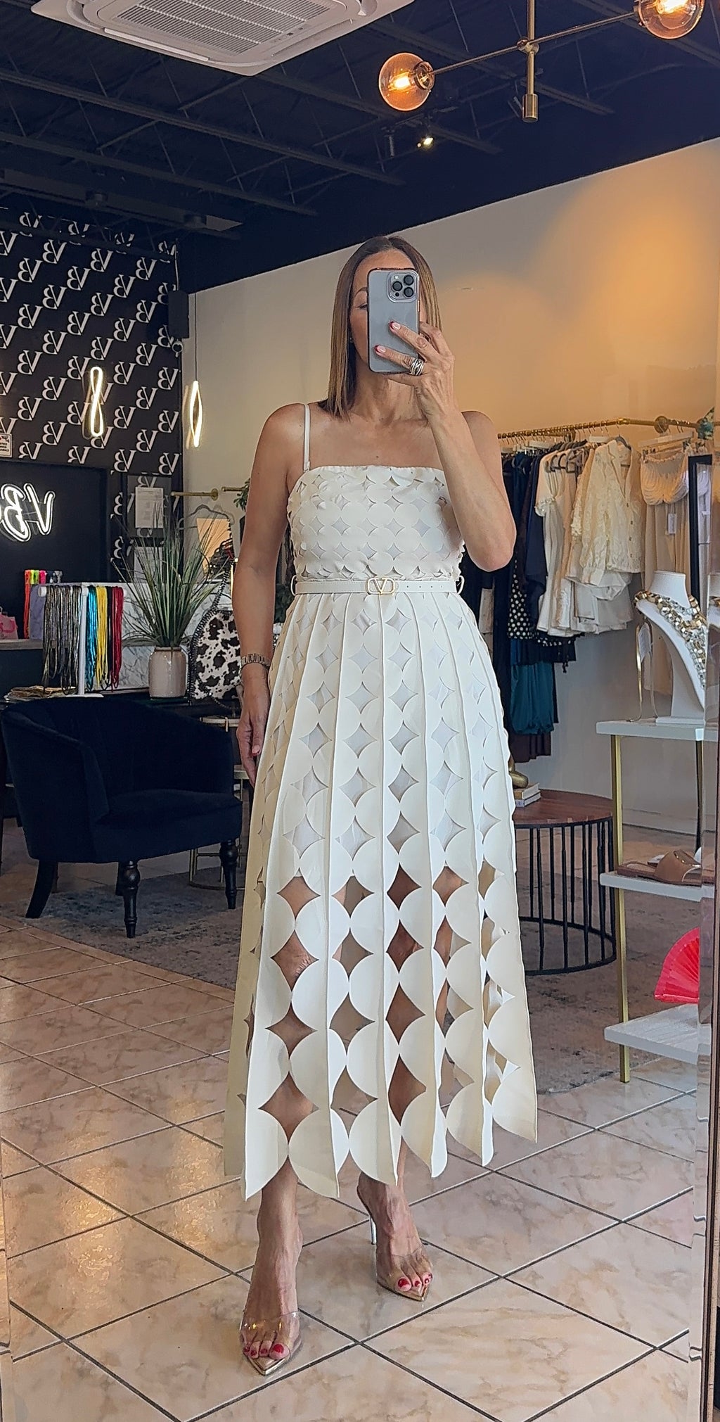 Deborah Dress-Bone White