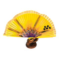 Peacock Hand Fan -Yellow