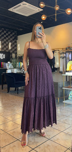 Kelsy Eyelet Dress-Grape