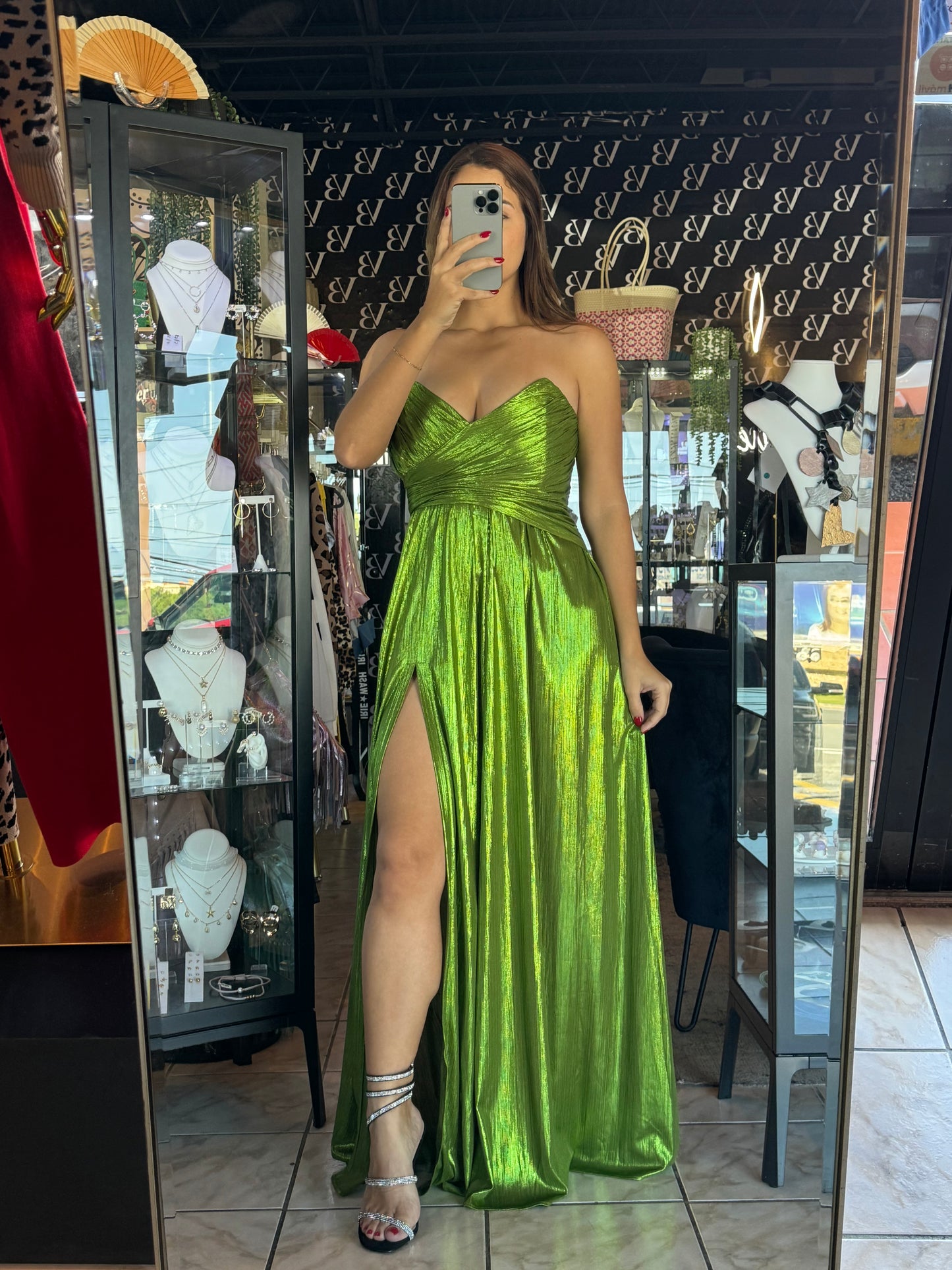 Metallic Green Dress