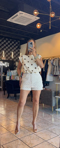 Kamilo Polkadots Denim Skort