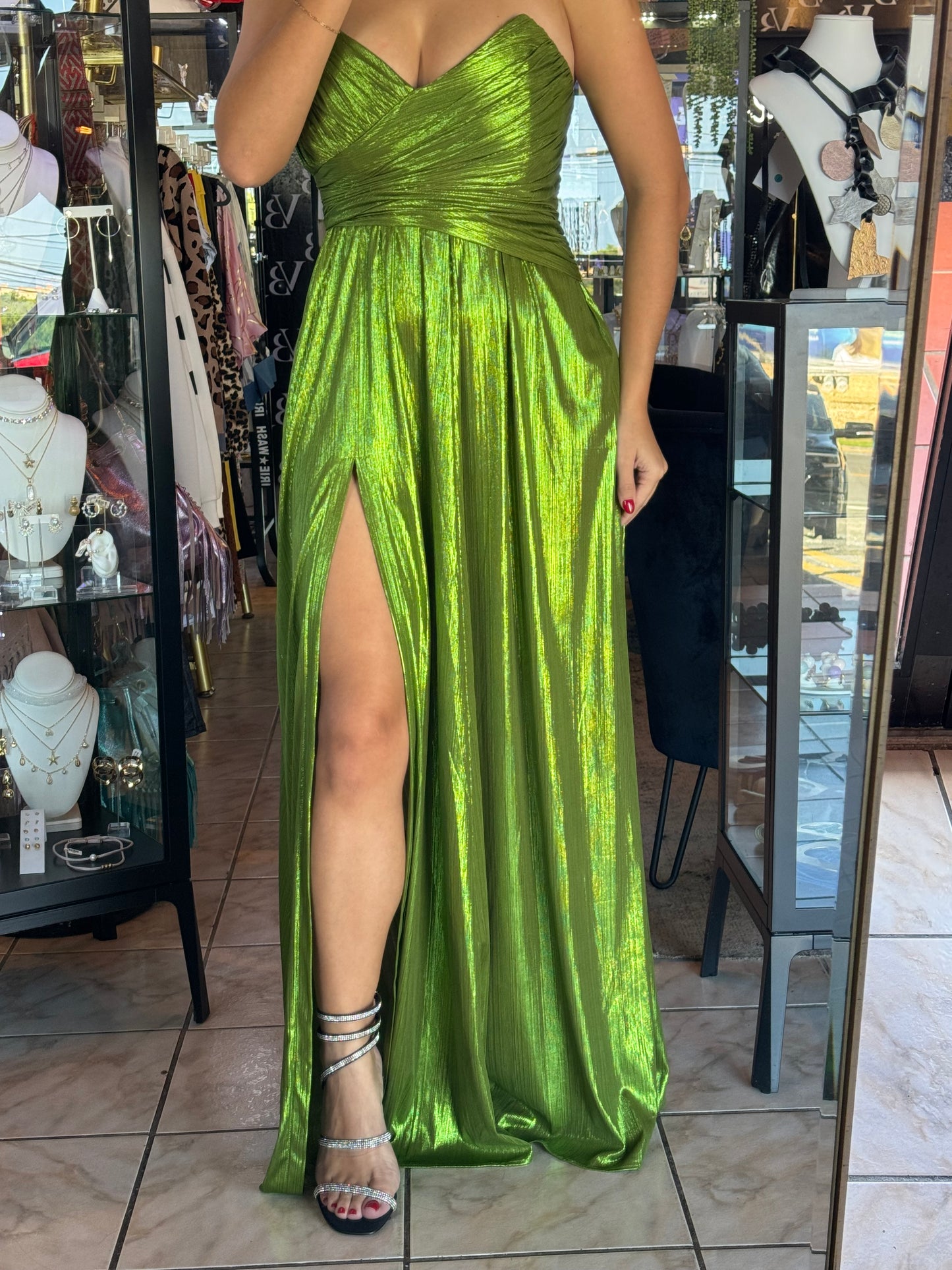 Metallic Green Dress