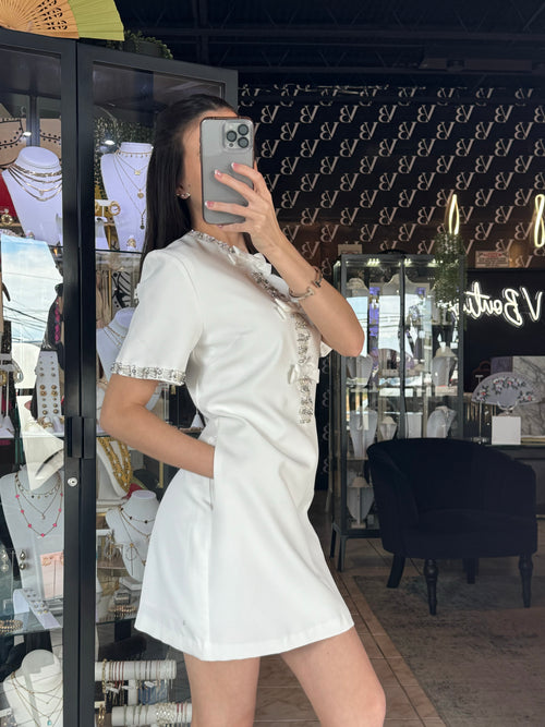 Bow White Dress