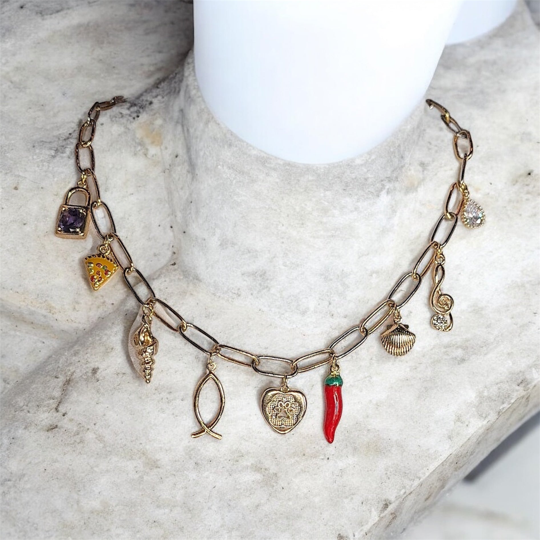 Charm Necklace (Paw Print)