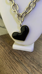 Maggie Heart Necklace-Black