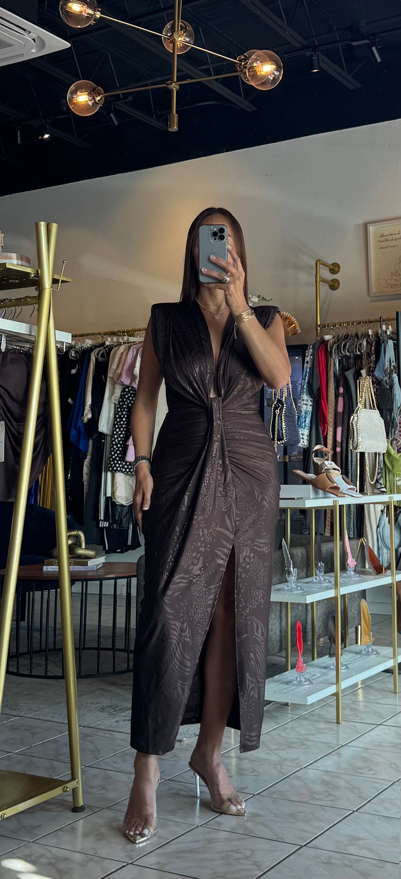 Caroline Dress-Brown