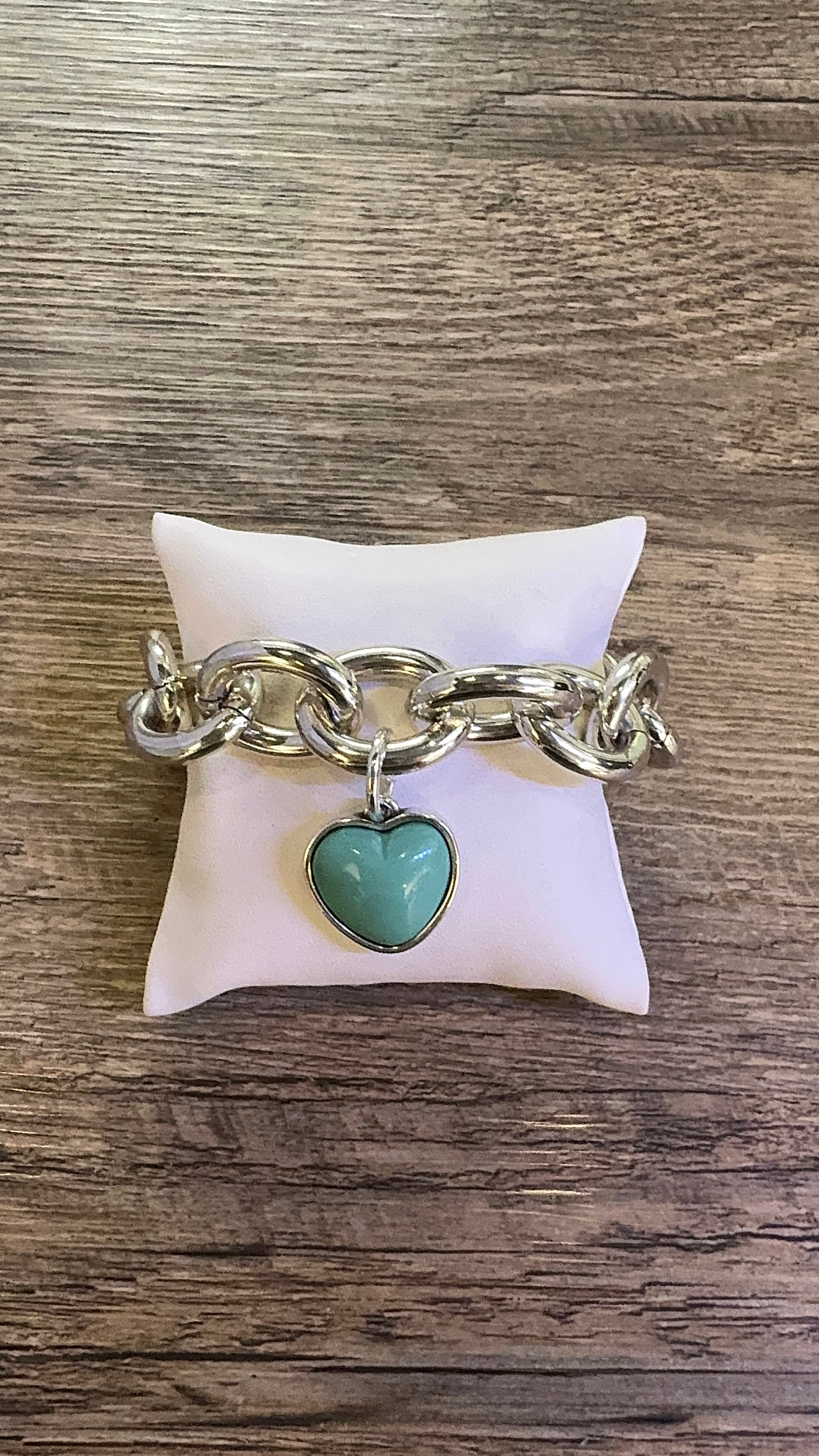 Maggie Heart Bracelet - Aqua