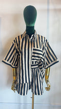 Marlon Striped Short Set- Black/Beige