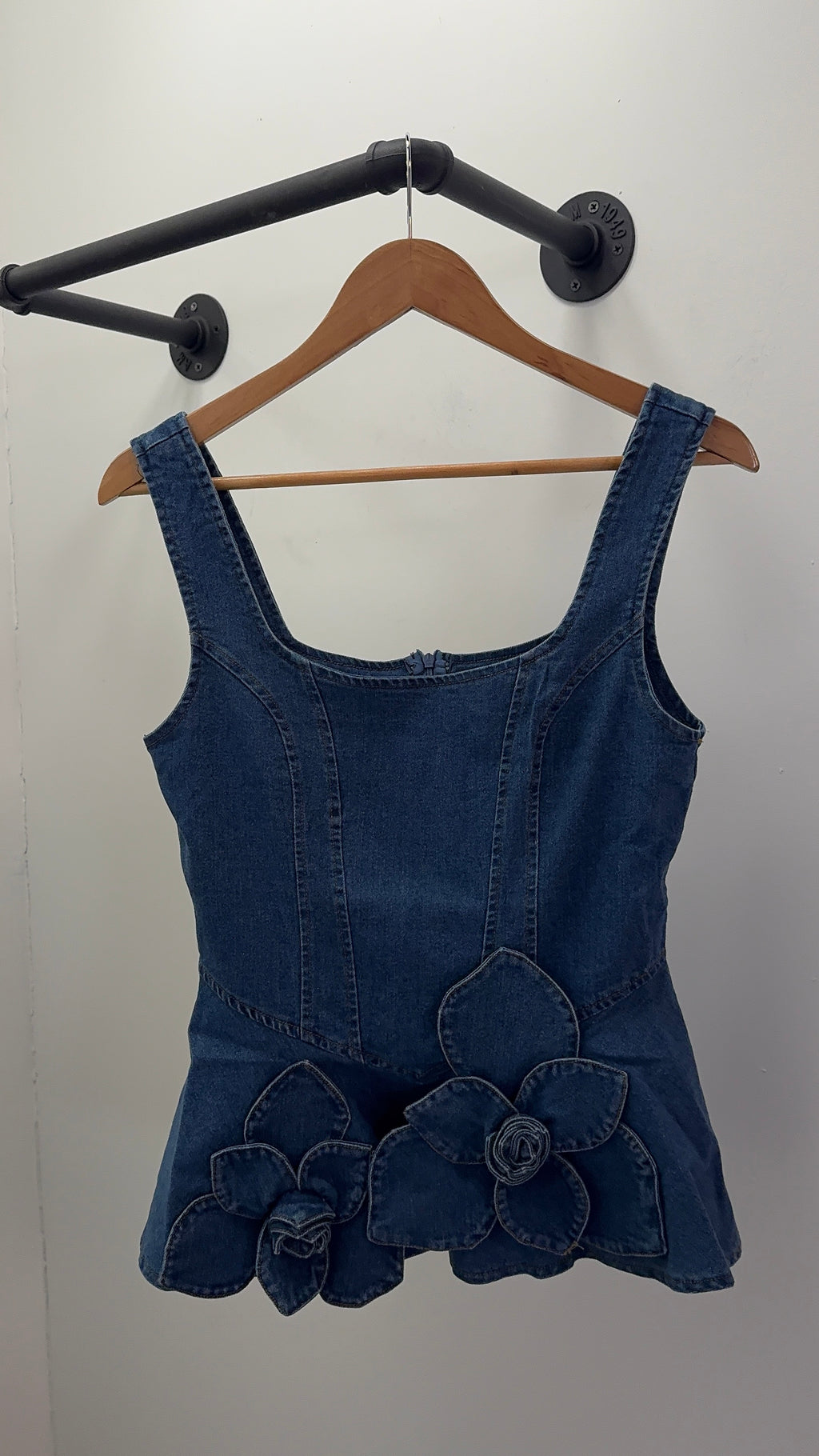 Denim Flower Top