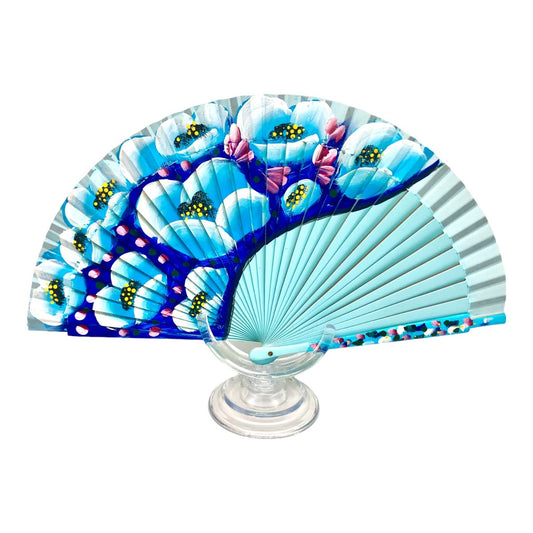 Flower Hand Fan - Blue