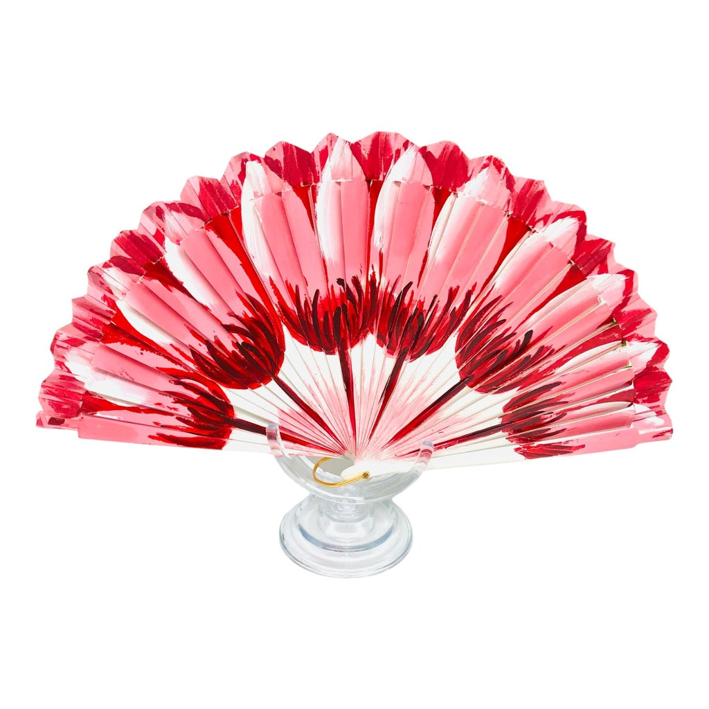 Tulip Hand Fan-Red
