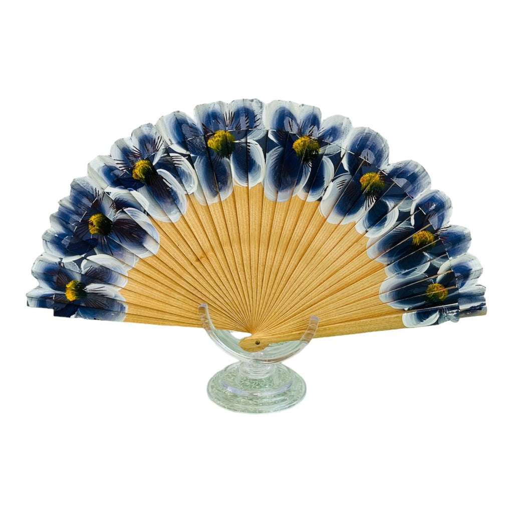 Purple Flower Hand Fan