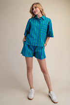 Marlon Striped Short - Green/Blue