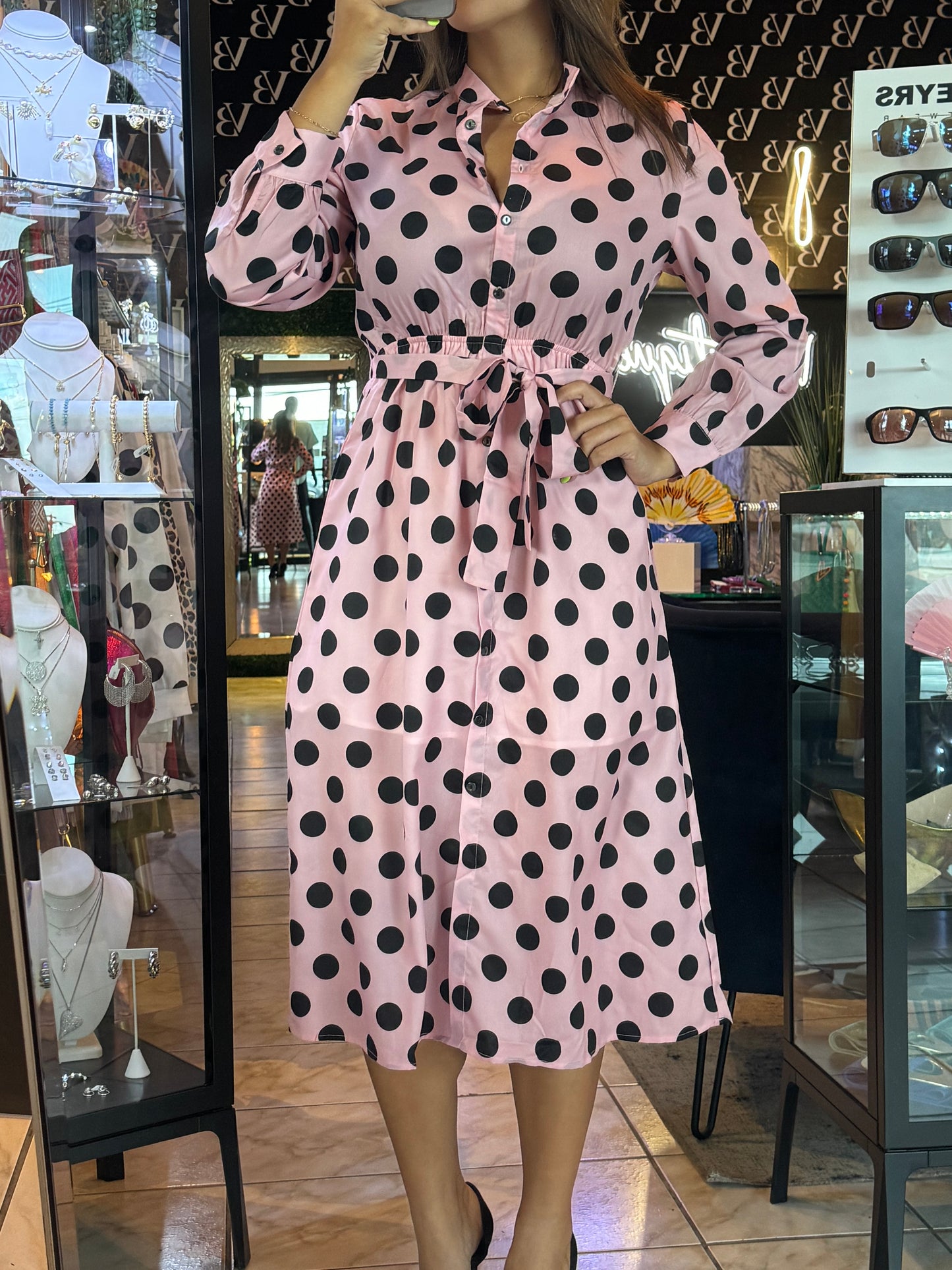 Pink Polka Dot Dress