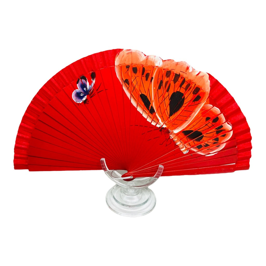 Butterfly Hand Fan - Red