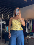 Lea Polka Top-Yellow/Brown