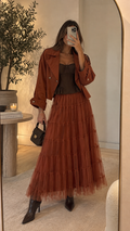Camel Tulle Skirt