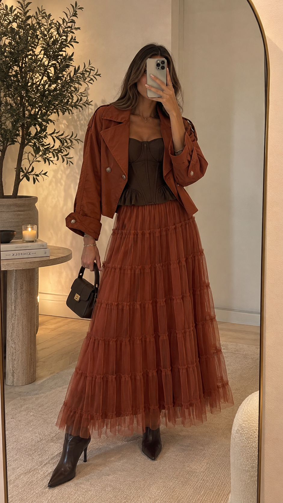 Camel Tulle Skirt