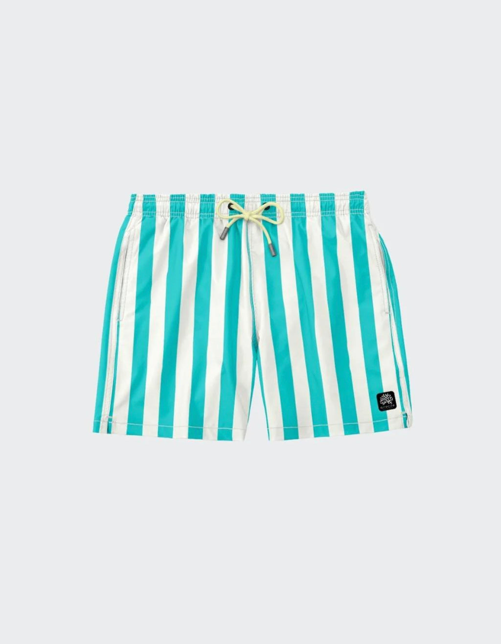 Turquoise Striped Swim Short