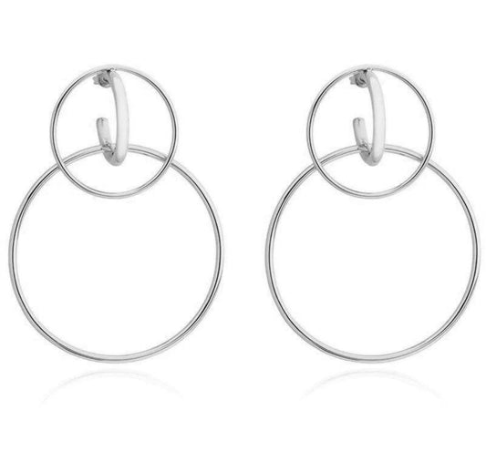 Kara Double Hoop Silver